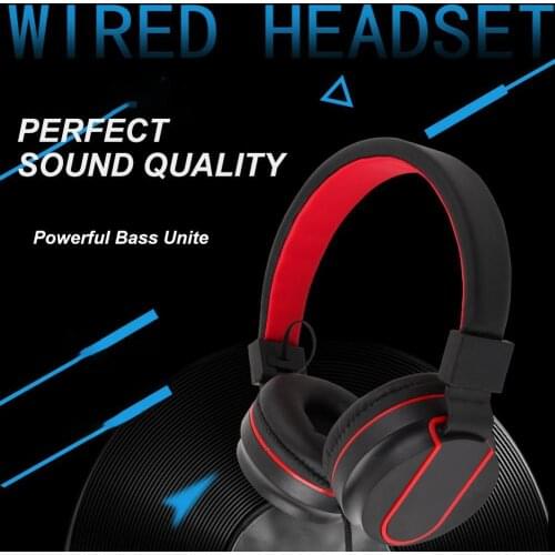 Wired Foldable Portable HiFi Stereo Headphone Heavy Bass Gaming Headset Adjustable Earphones with Mic music headset FM Earphone