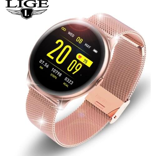 LIGE 2020 New Color Screen Fashion Smart Watch Women men Multifunctional Sport Heart Rate Blood Pressure Waterproof Smartwatch