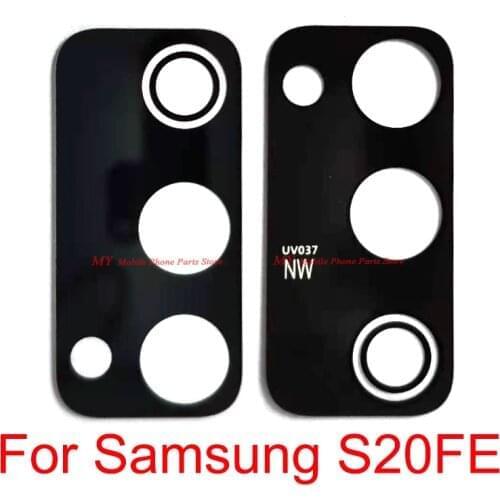 Back Rear Camera Lens Glass Cover Spare Parts For Samsung Galaxy S20FE Rear Main Camera Glass Lens With Glue Sticker