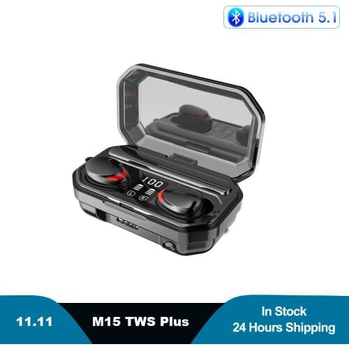 TWS Plus Bluetooth 5.1 Earphones 2000mAh Charging Box Wireless Headphone 9D Stereo Sports Waterproof Earbuds Headsets With Mic