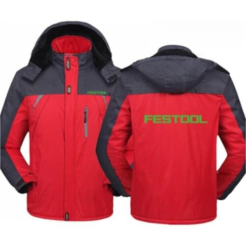 High Quality New Winter Festool Tools Logo Jackets Men Clothing Warm Coat Windproof Thicken Hooded Outwear Casual Overcoat