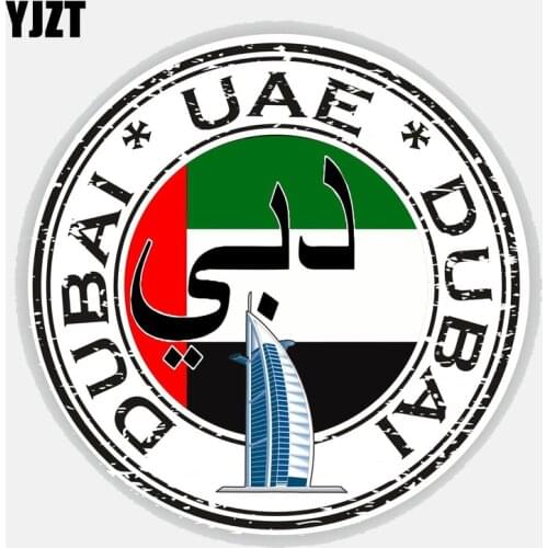 YJZT 10.9CM*10.9CM Accessories UAE Dubai Burj Flag Decal Motorcycle Helmet Car Sticker 6-2802