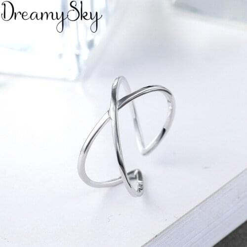 Personality Punk Retro Silver Color Cross Rings For Women Simple Ladies Adjustable Size Ring Wedding Jewelry Anillos