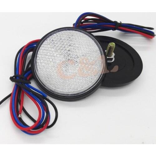 1 pair Motorcycle Auto Vehicle Moto Car White Round Brake Stop Tail Rear Light Lamp Bulb