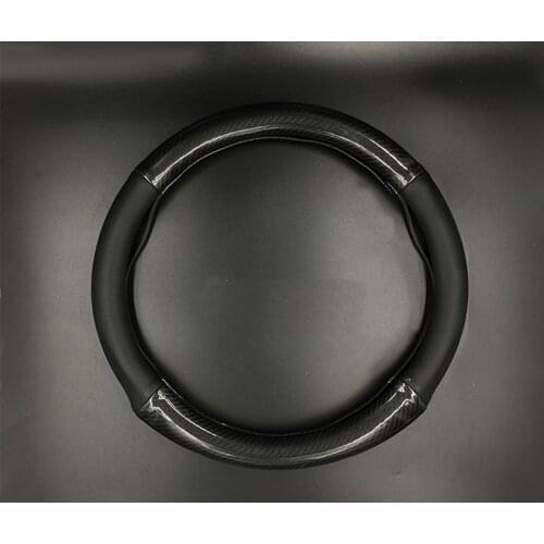 14.5-15'' Car Carbon+Leather Steering Wheel Cover Size M fit for Toyota Camry Corolla Lexus