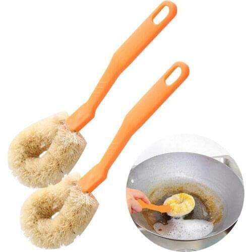 2PCS Pan Cleaning Brush Long Handle Non-Stick Oil Pan Brush Kitchen Cleaning Brush Kitchen Cleaning Accessories Tools