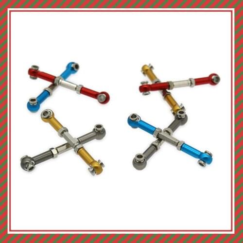 2PCS Alloy Rear Suspension Arm Tie Rod&Steering Tie Rod Servo Link 54-62mm For Rc Hobby Model Car 1/14 Lc Racing Full Series