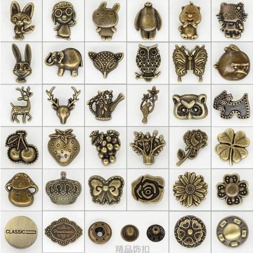 20pcs/bag Fashion Cute Metal Dark Buckle Wallet Four-in Button DIY Denim Coat Down Jacket Snap Decoration
