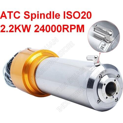 2.2KW ATC Spindle 3HP ISO20 24000RPM AC220V 800Hz 80MM Automatic Tool Changes Spindle Motor NPN PNP for CNC Router Engraving
