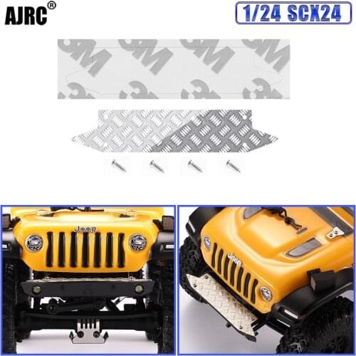Ajrc 1/24 Rc Climbing Car Axial Scx24 Wrangler Jeep Front Bumper Metal Antiskid Plate