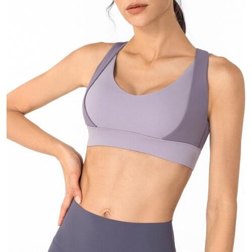 Yoga Bra Sports Vest High Support Fitness Underwear Womens Crop Top Push-up Running Shockproof Gym Elastic Workout Tank Top