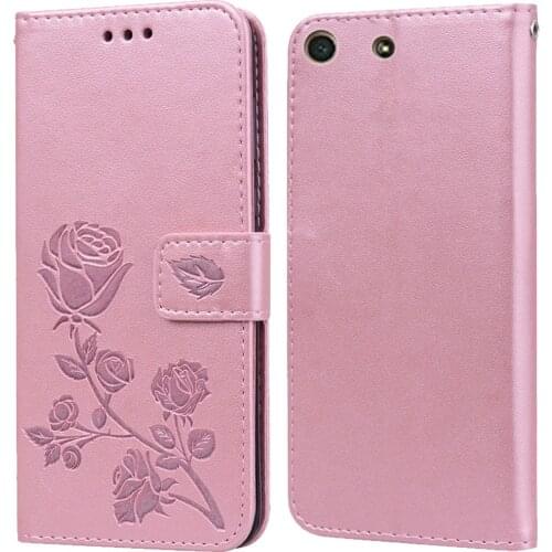Luxury Leather Flip Book Case for Sony Xperia Z3 Compact Mini M55W D5803 L55 D6603 D6643 D6653 D6616 Z3 Plus Rose Flower Cover
