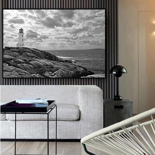Black White Landscape Canvas Painting Posters and Prints Scandinavian Nordic Wall Art Picture for Living Room