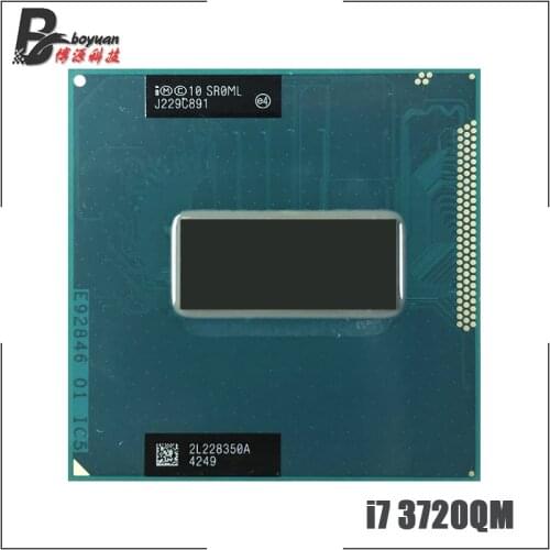 Intel Core i7-3720QM i7 3720QM SR0ML 2.6 GHz Quad-Core Eight-Thread CPU Processor 6M 45W Socket G2 / rPGA988B