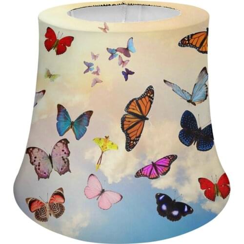 Colorful Butterfly 3D Print Cloth Lampshade Covers Lamp Cover Chandelier Lamp Shade Wall Lamp Table Lamp Dust Cover