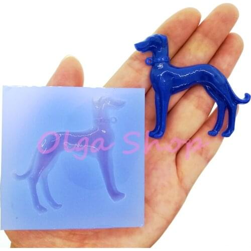 DYL920 59.7mm x 50.9mm Dog Silicone Mold Fondant Cake Decoration Candy Chocolate Resin Clay Art Pendant Miniaturesweets