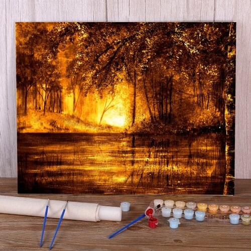 Natural Scenery Coloring By Numbers Painting Complete Kit Acrylic Paints 50*70 Oil Painting Handmade For Children Wholesale