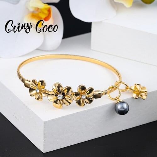 Hawaiian Frangipani Bangle Fashion Polynesian Guam Designer Beach Jewelry Couple Charm Bracelets Bracelet for Women Wedding