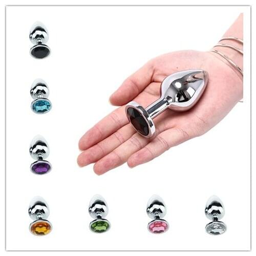 Hot Sale Anal Crystal Jewelry Beads Heart Butt Piercing Plug Stimulator Adult Toys Dildo Stainless Steel body jewelry