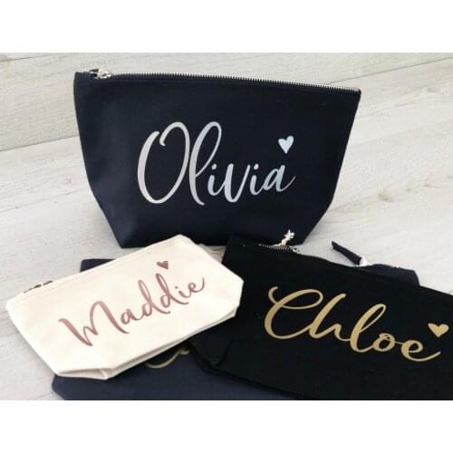 Personalise will you be my bridesmaid makeup pouches wedding Gift Make Up Cosmetic Bags Unique Gift for Bridal Party Bags