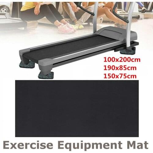 200/190/150CM Exercise Mat Gym Fitness Equipment For Treadmill Bike Protect Floor Mat Running Machine Shock Absorbing Pad Black