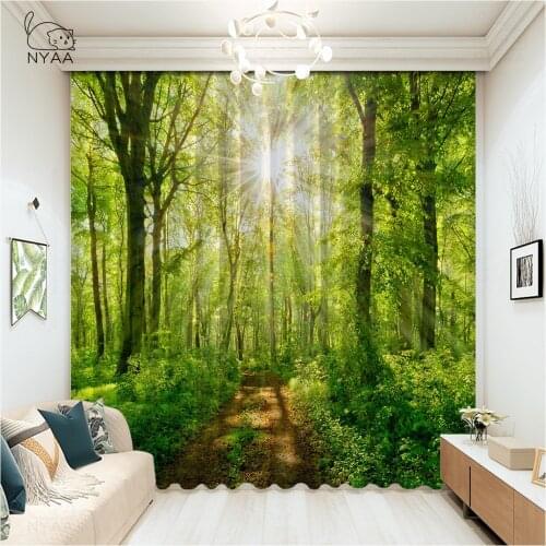 Colorful Plant Trees Scenic Forest Curtain Office Curtains For Kitchen Windows Home Decor Curtains In The Room Micro Shading