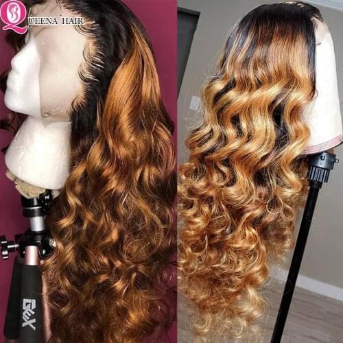 Loose Wave Lace Front Human Hair Wigs 1b 30 Honey Blonde Lace Front Wig Transparent Lace Frontal Wig Brazilian 4x4 Closure Wig