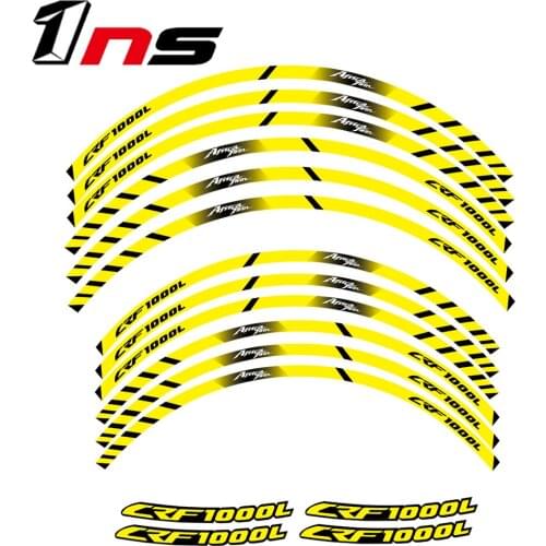 For Honda Africa Twin CRF1000L 1000 L Motorcycle Reflective Wheel Rim Stripe Decal Sticker Decorative Wheels Front Rear Full Set