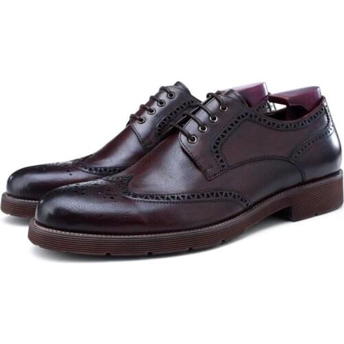 Fashion Black / Deep Brown Oxfords Business Shoes Genuine Leather Dress Shoes Mens Formal Dress shoes