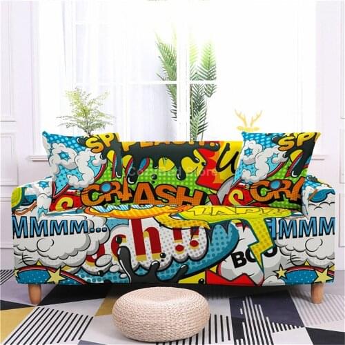 Fashion Cartoon Elastic Sofa Cover Cool Polyester Corner Funda Sofa Couch Slipcover Chair Protector L Shape Luxury Fashion Kids