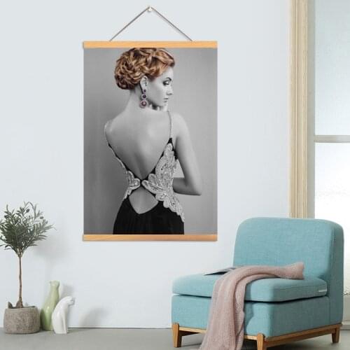 Wall Art Beauty Girl Woman Portrait Painting on Canvas Cuadros Poster and Print Scandinavian Wall Art Picture for Living Room