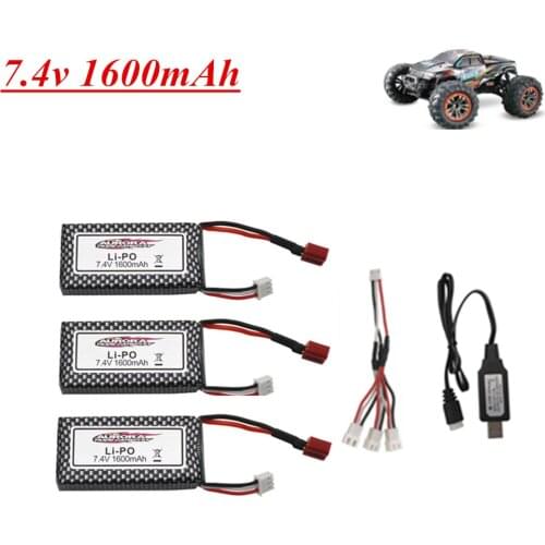 Upgrade to 3200mAh T Plug For 9125 Remote Control Rc Car Spare Parts 7.4v 1600mah Lipo Battery XLH 9125 battery