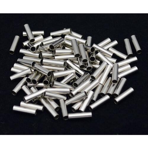 Copper Fishing Crimp Sleeves 100pcs/lot Single Round Fishing Line Crimping Tube Wire Crimp Connector Accessories 0.8-2.4mm