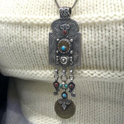 Hand Production Custom Ottoman Montür Authentic Silver Toll Pendant