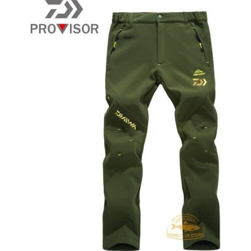 DAIWA Professional Fishing Quick Dry Pants Mens Outdoor Sports Cycling Thickening Warm Pants Knee Pads Windproof Fishing Pants