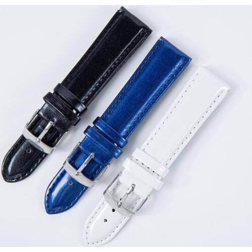 High Quality Black Leather Watchband 20mm with Silver Pin Buckle for Ordinary Watch Strap Smooth Wrist Belt Watch Accessories