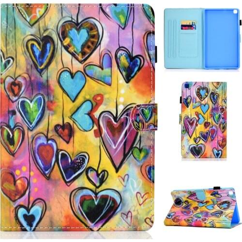 Cute Painting Lovely PU Leather Shockproof Folio Stand Wallet Case Cover For Samsung Galaxy Tab A7 Lite 8.4"inch SM-T220 / T225