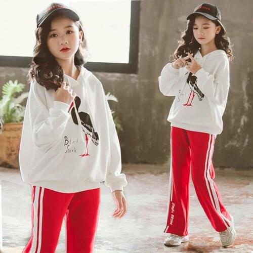 Girls Cartoon Print Hoodies Teenage Oversize Sweatshirt Long-Sleeve Autumn Spring Kids Outfit 10 12 13 14 15 years