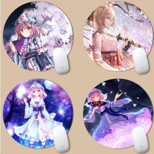 Cherry Blossom Anime Comfort Mouse Mat Gaming Mousepad Round Non-slip Cushion