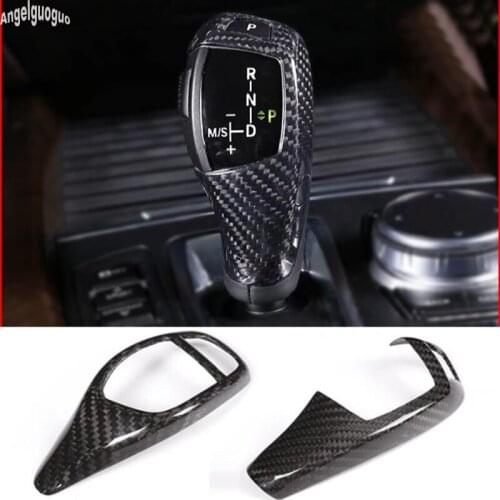 Carbon Fiber For BMW 1 2 3 4 5 6 series X3 X5 X6 F30 F34 F32 F10 F26 F16 Car Speed Gear Shift Head Cover Trim Protection Sticker