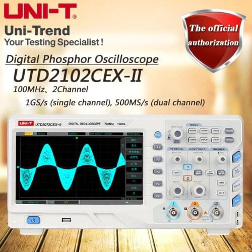 UNI-T UTD2102CEX-II 100MHz Digital Phosphor Oscilloscope 1GS / s Sampling / 2 Channels