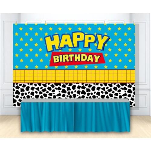 Boy Birthday Party Backdrop Banners Newborn Photo Backgrounds Cake Table scene setter Decorations back drops Studio Supplies