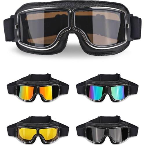 1PCS Motorcycle Vintage Goggles Universal Motorbike Scooter Biker Glasses Helmet Goggles 5 colors