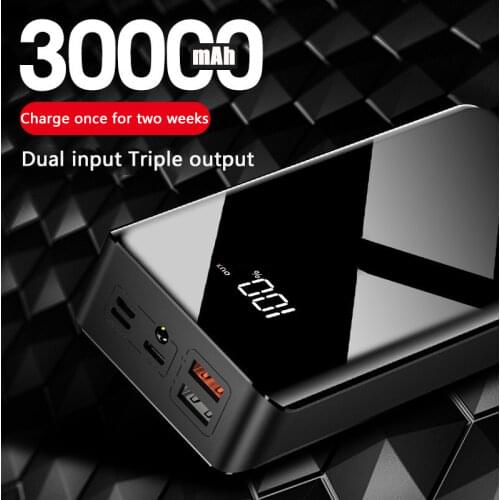 30000mAh large capacity Type-c input fast charge for iphone Android vivo Huawei mobile phone universal portable mobile power