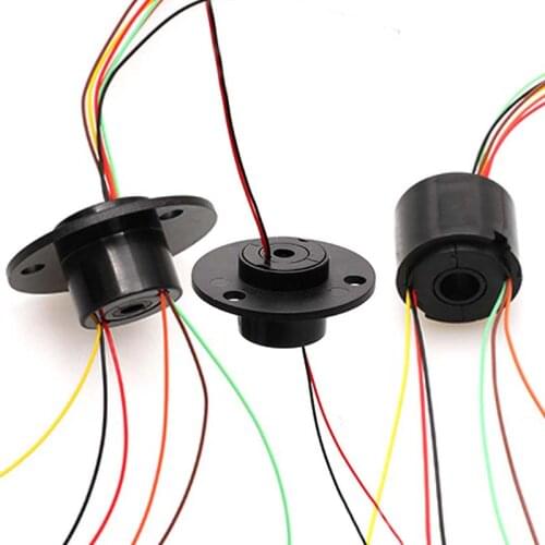 1pcs 2/4/6 Channel Wire Capsule Slip Ring Through Hole 5/7mm 2A Rotary Conductive Joint Slipring Collecting Connector