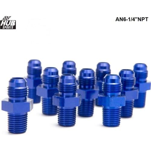 10PCS/LOT Straight Flare to Pipe Thread Fitting Adapte For Oil Cooler Fuel Line /Oil hose AN6-1/4''NPT