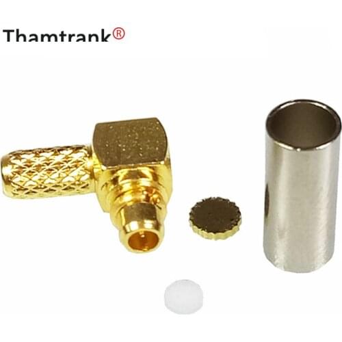 10pcs Right Angle MMCX Male Plug RF Connector Gold Plated 90 Degree MMCX RF Cable Adapter for Coaxial Cable RG316 RG174 RG178