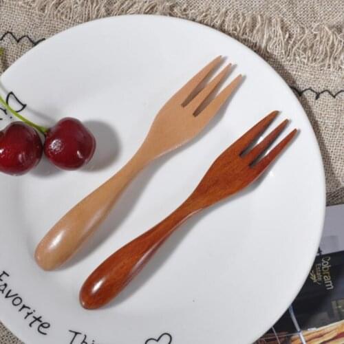 100pcs Wooden Spoon Fork Bamboo Kitchen Cooking Utensil Tools Soup-Teaspoon Tableware supplies fork Cooking kitchen NO318