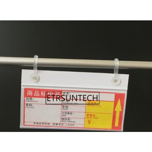 1000pcs PVC Plastic Price Tag Label Display Holder Promotion Clips Hanging Buckle on Mesh Rack Basket Shelf