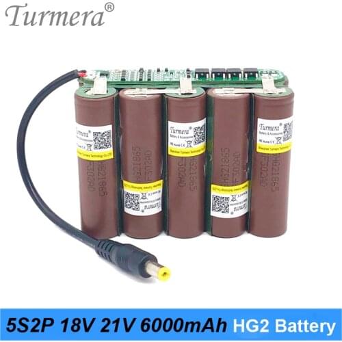 18650 HG2 3000mAh Balance BMS Battery Pack 5S2P 6000mAh 18V 5S 20A for Screwdriver Robotic Equipment for Photography 21V Turmera